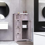 Bathroom Storage Cabinet with Storage 5 Drawers and 1 Door, Entryway Cabinet with Adjustable Shelf Grey - V.I.P Digital Presence
