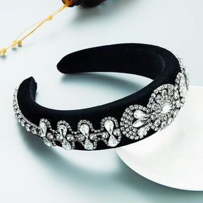 Hair Hoop Heavy Craft Retro Palace Feng Shui Drill Sponge Head Hoop Wide Side Baroque High Skull Top Hair Accessories - V.I.P Digital Presence