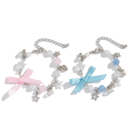 Small Fresh Butterfly Combined with Gold Bracelet Set, Rural Style Multi Element Pearl Bracelet - V.I.P Digital Presence