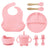 8PCS Mother and baby silicone bibs, silicone dinner plates, eight-piece set, baby food training suction cup bowl, baby divided tableware set - V.I.P Digital Presence