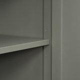 TREXM side panel with 4-door large storage buffet, adjustable shelves and metal handles (antique gray) - V.I.P Digital Presence