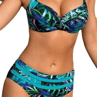 Gather floral swimsuits bikini swimsuits - V.I.P Digital Presence
