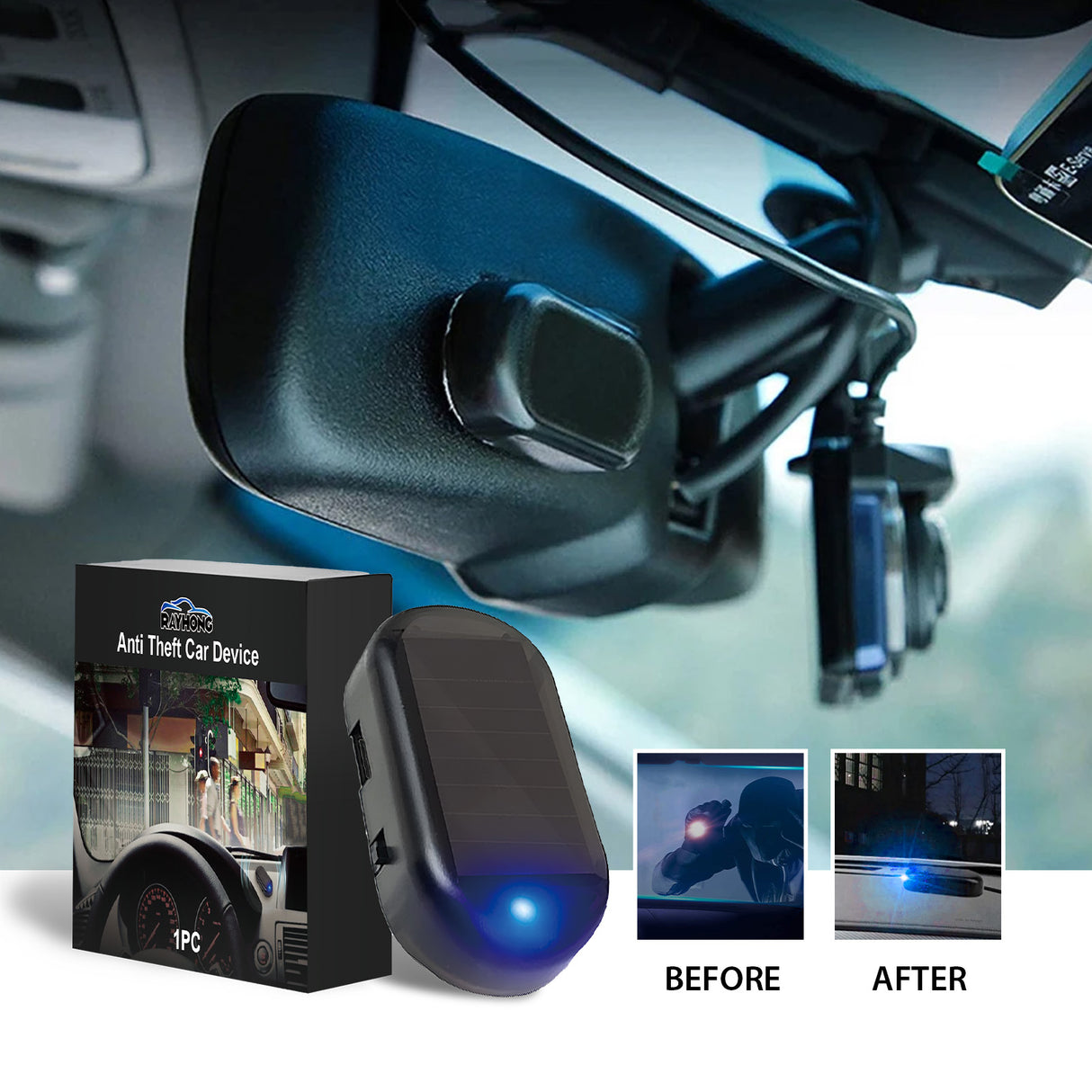 Anti Theft Car Device, Led Car Wiring Refit Explosion-Flashing Induction Anti-Theft Alarm Light - V.I.P Digital Presence
