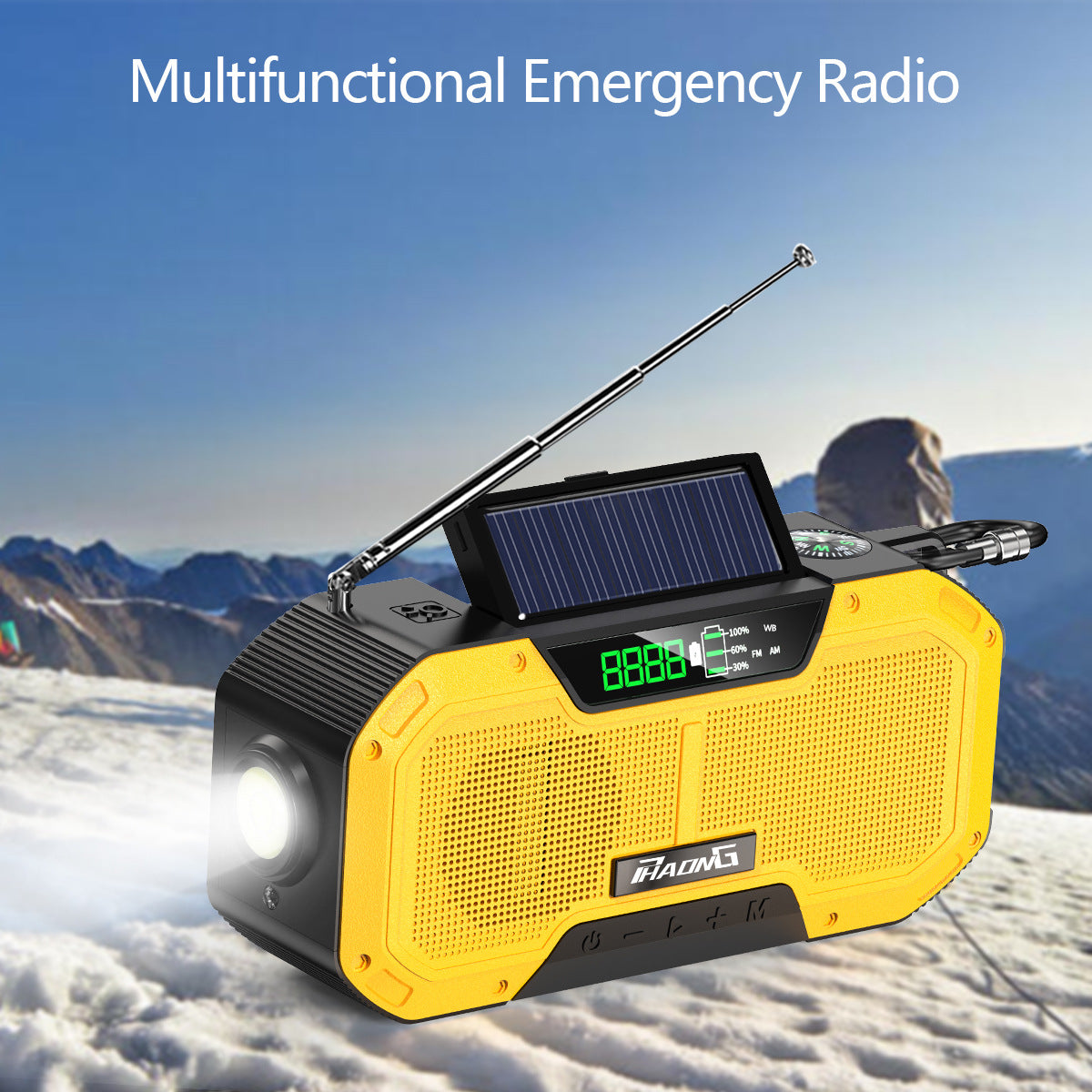 Outdoor Emergency Radio Bluetooth Speaker Solar Hand Flashlight Mobile Charging 5000 Mah Large Capacity - V.I.P Digital Presence