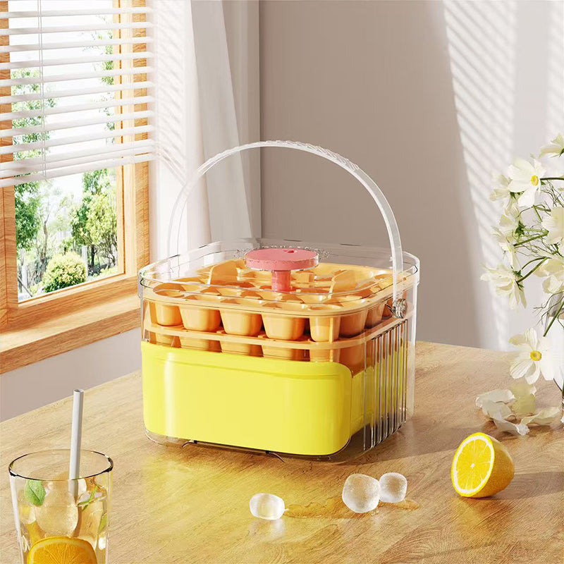 50-grid ice maker with new large capacity - household food-grade plastic double-layer ice storage barrel & ice ball mold set - V.I.P Digital Presence