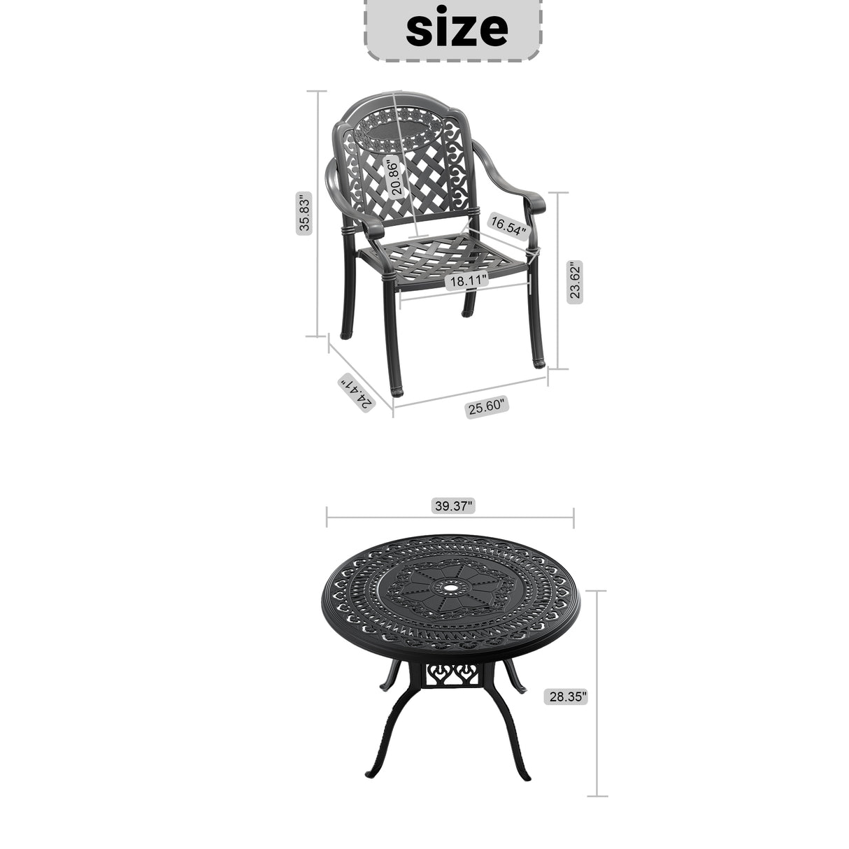 (Cushions In Random Colors)5-Piece Set Of Cast Aluminum Patio Furniture With Cushions - V.I.P Digital Presence