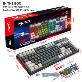 Gaming keyboard RGB backlight two-color keycaps gray and white double color 2.4G wireless membrane keyboard - V.I.P Digital Presence