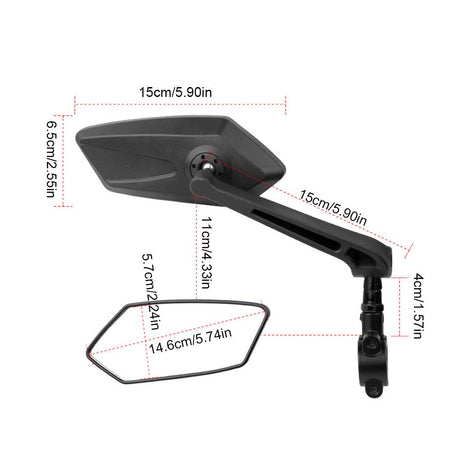 Rearview mirror electric car flat mirror 360 degree adjustable reflector reversing mirror riding accessories - V.I.P Digital Presence