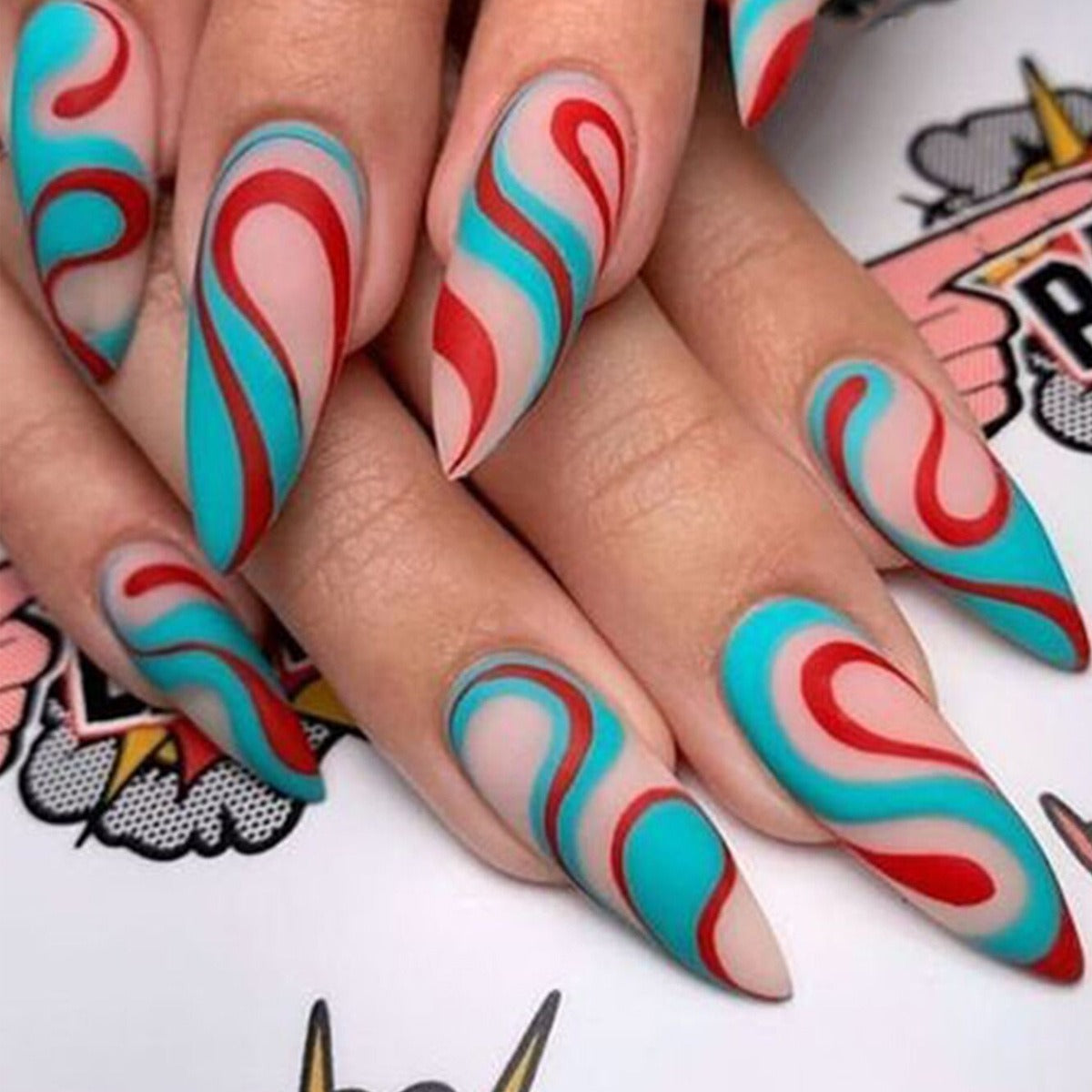 Nail Art Almond Nails Finished Wearable Nails Mid-Length Nail Art Patch Ins Style Hot Girl - V.I.P Digital Presence