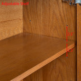 Walnut colored side panels, buffet cabinet with storage, 33.9 inches x 15 inches x 31.5 inches - V.I.P Digital Presence