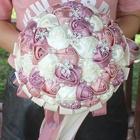WifeLai-A Ramos De Novia Burgundy Artificial Flower Bridesmaid Wedding Bouquet - V.I.P Digital Presence