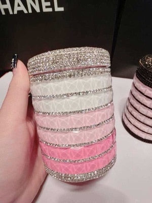 Portable Car ashtray with Light Hello Kitty KT Accessories for Girls Led Car Ash Tray Ashtray Storage Cup Holder Crystal Diamond - V.I.P Digital Presence