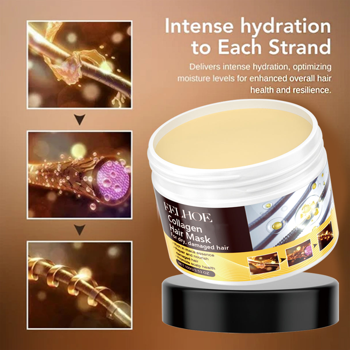 Maca Essence Repair Collagen, Repair Dry Short-Tempered Knot Hair Strong Moisturizing Smooth Hair Film - V.I.P Digital Presence