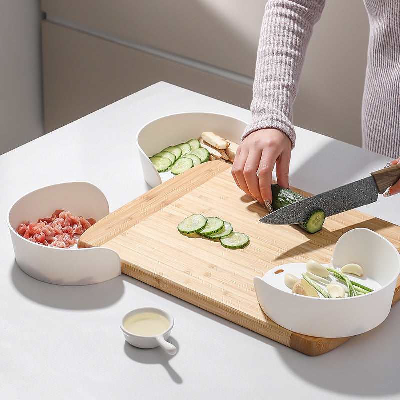 Vegetable board corner storage stir fry and side dish plate round white vegetable preparation plate - V.I.P Digital Presence
