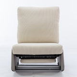Modern rocking chair recliner, comfortable cushioned recliner with footstool, gray - V.I.P Digital Presence