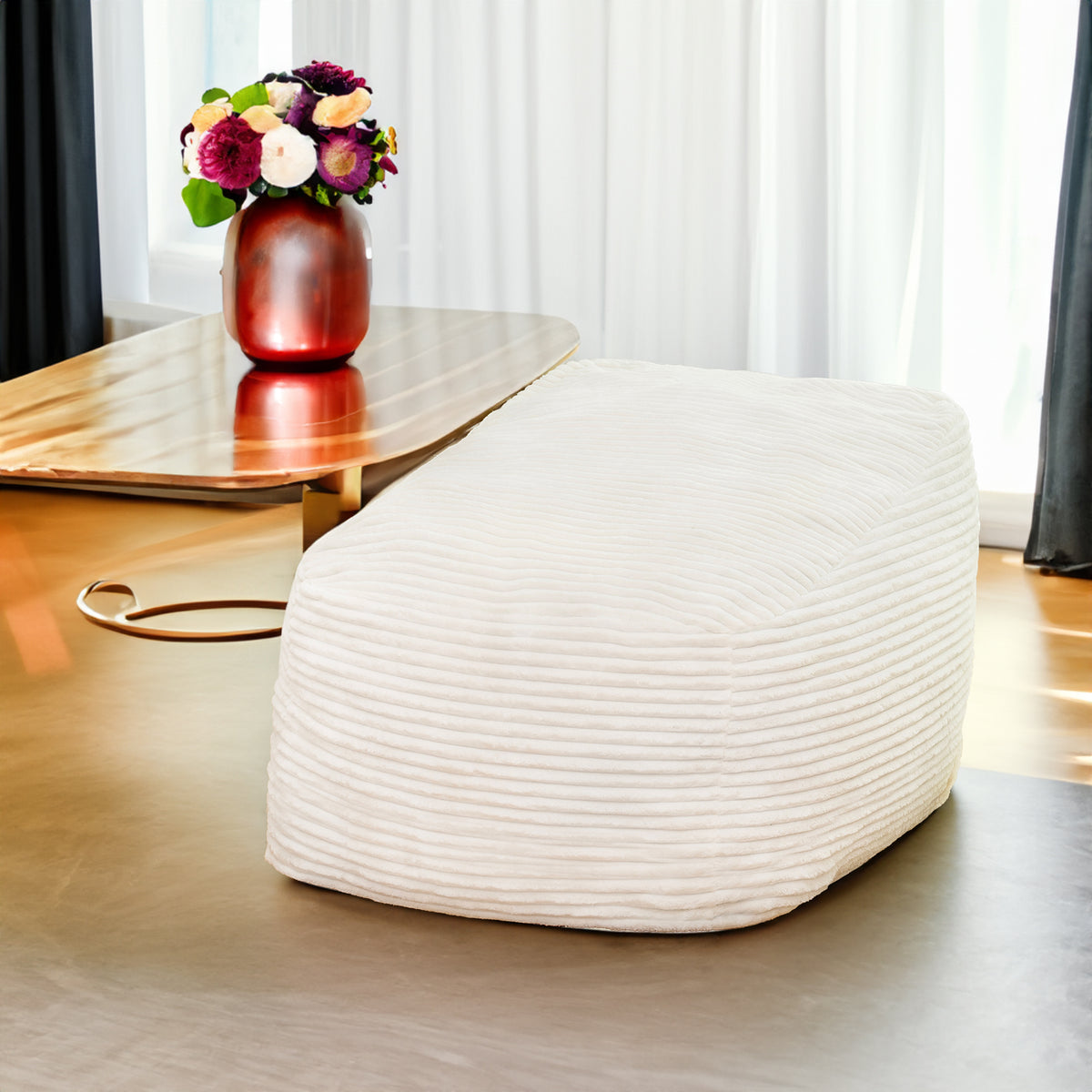 Faux Fur Classic Bean Bag  white - V.I.P Digital Presence