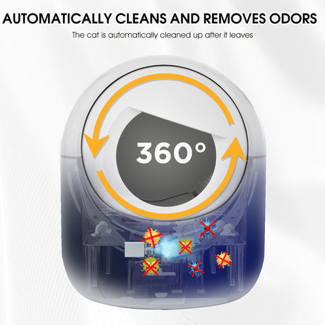 Intelligent cat litter box, automatically eliminates odors, application control, supports multiple cats with 5G and 2.4G WiFi - V.I.P Digital Presence