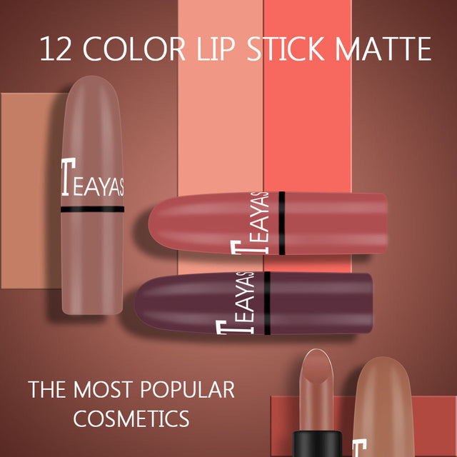 Matte Lipstick Bean Paste Plum Color Sexy Red Nude Beige Brown Red Bullet Lipstick - V.I.P Digital Presence