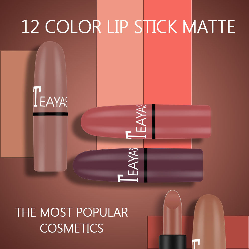 Matte Lipstick Bean Paste Plum Color Sexy Red Nude Beige Brown Red Bullet Lipstick - V.I.P Digital Presence