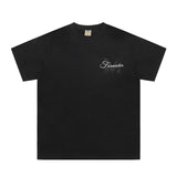 Niche High Street Floral Letter Print Short Sleeve T-Shirt INS Trendy American Summer Men's Casual Crew Neck Half Sleeve - V.I.P Digital Presence
