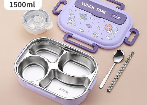 Cartoon cute sealed 316 stainless steel compartment insulation lunch box lunch box - V.I.P Digital Presence