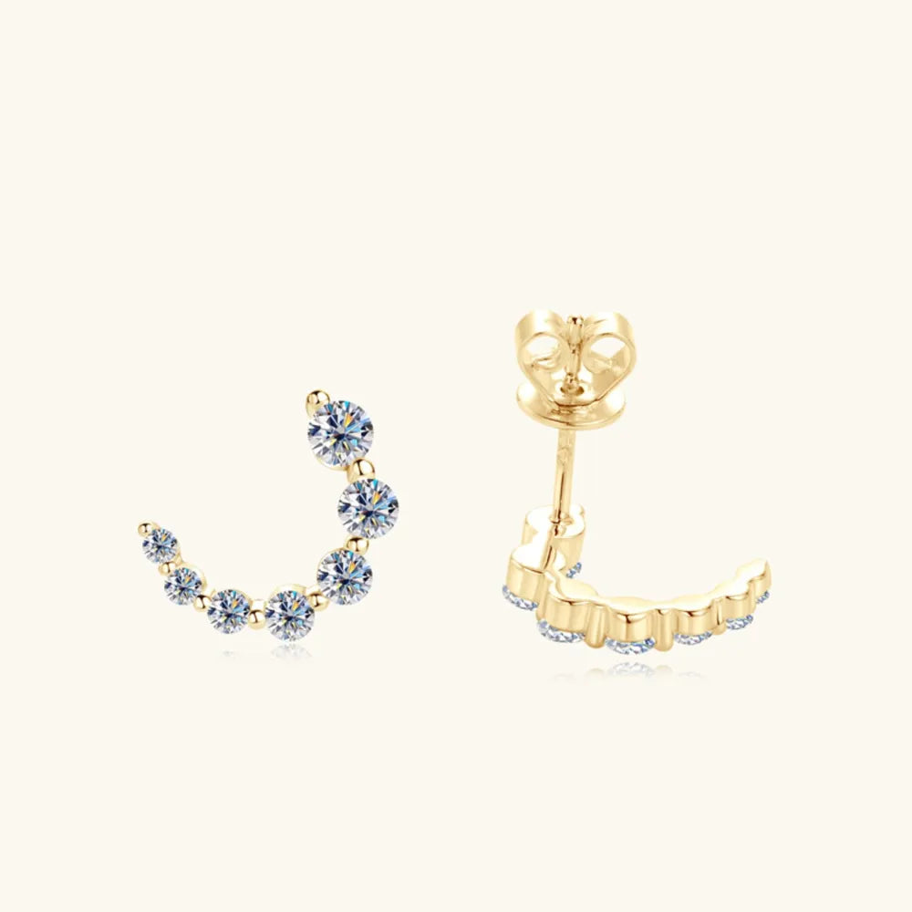 925 Sterling Silver Inlaid Moissanite Stud Earrings - V.I.P Digital Presence