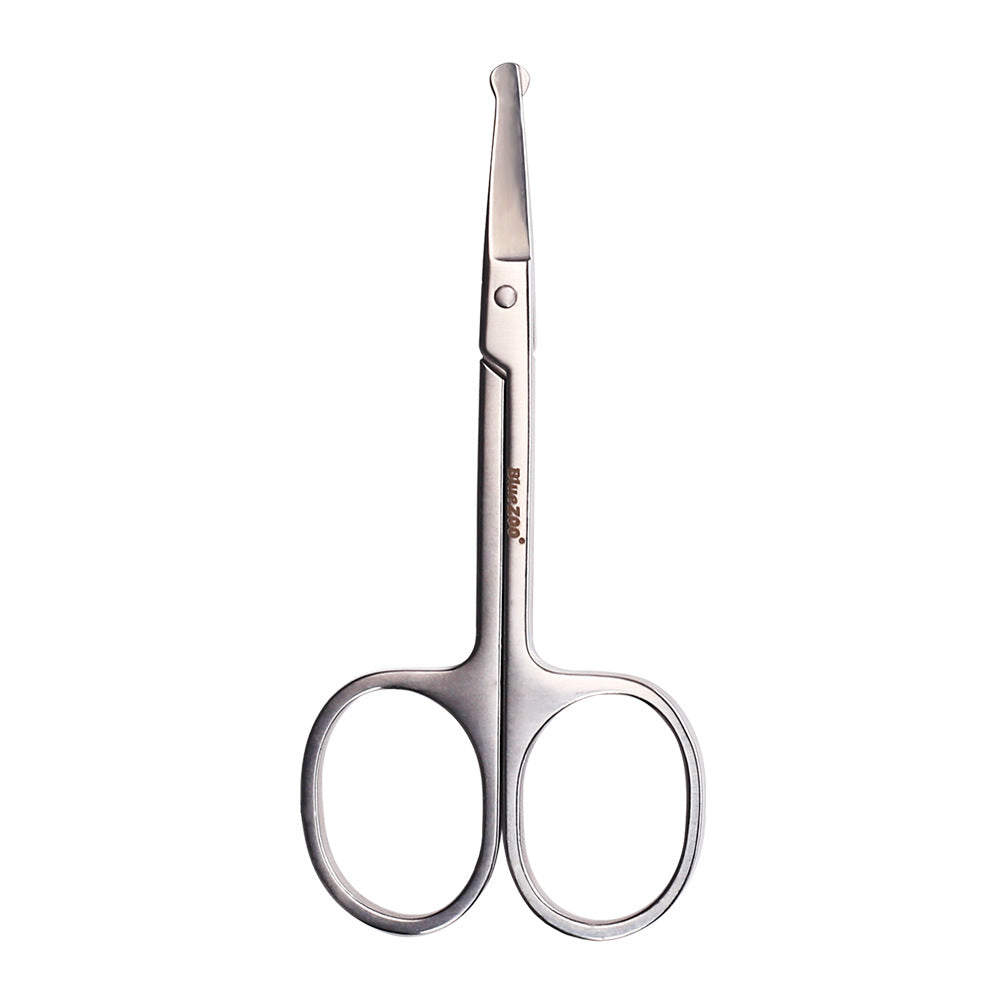 Silver Round Nose Nose Hair Trimmer 9cm Extra Facial Hair Beard Beard Eyebrows Stainless Steel Beauty Scissors - V.I.P Digital Presence