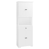 Tall Bathroom Cabinet with Four Doors, Large Storage Space Open Shelve, Upper Storage Cabinet, Whit - V.I.P Digital Presence