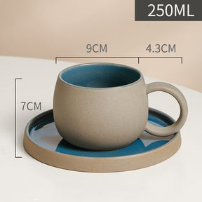 Coffee mug set ceramic retro stoneware Japanese mug and saucer combination - V.I.P Digital Presence