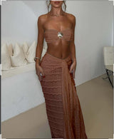 Lace Jacquard Vacation Seaside Leisure Swimsuit Two Piece Set - V.I.P Digital Presence