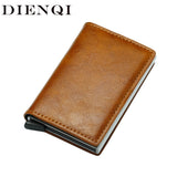 DIENQI Top Quality Wallet Men Money Bag Mini Purse Male Vintage Automatical Aluminium Rfid Card Holder Wallet Small Smart Wallet - V.I.P Digital Presence