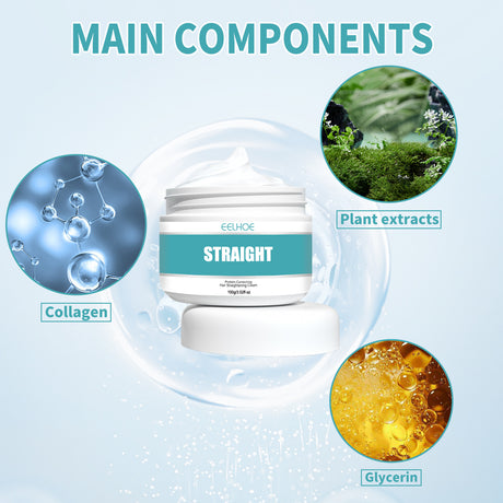 Collagen Hair Straightening Cream, Repair Damaged Hair To Smooth Frizz And Split Free Smoothing Cream - V.I.P Digital Presence