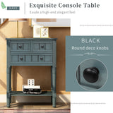 TREXM Narrow Console Table, Slim Sofa Table with Three Storage Drawers and Bottom Shelf for Living Room, Easy Assembly (Navy) - V.I.P Digital Presence