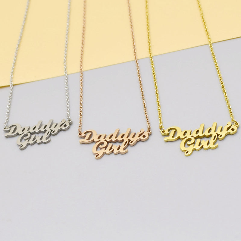 Daddy's Girl Necklace Parent's Daughter Family Member Collarbone Chain Father's Day Gift - V.I.P Digital Presence