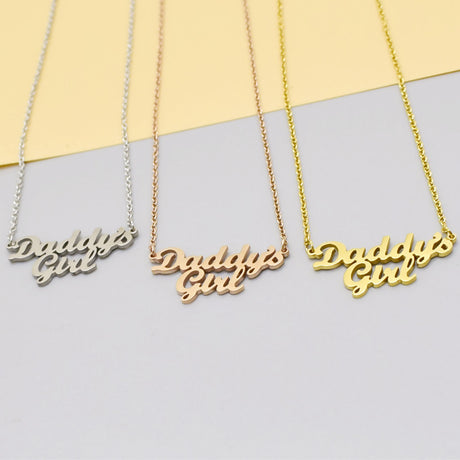 Daddy's Girl Necklace Parent's Daughter Family Member Collarbone Chain Father's Day Gift - V.I.P Digital Presence