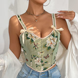 French floral retro vest with floral suspender - V.I.P Digital Presence