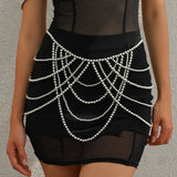 Minimalist party butterfly corset chain women's body chain imitation pearl tassel waist chain shoulder chain jewelry - V.I.P Digital Presence