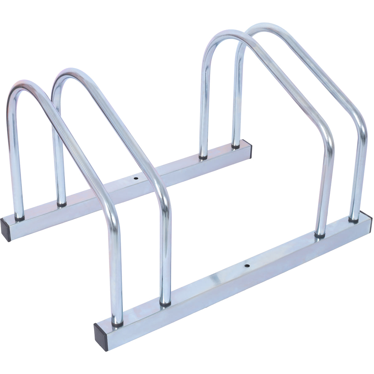 2 bicycle ground bike parking racks 22-28 inch wheel supports, maximum tire width 2.15 inches, galvanized - V.I.P Digital Presence