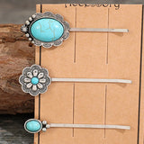 3 PCS/Set Artificial Turquoise Hair Pins - V.I.P Digital Presence