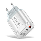 PD20W Mobile Fast Charging Charger 5V4A US, European, and British Standard Speed Matching Device PD+QC3.0 Travel Charging Head - V.I.P Digital Presence