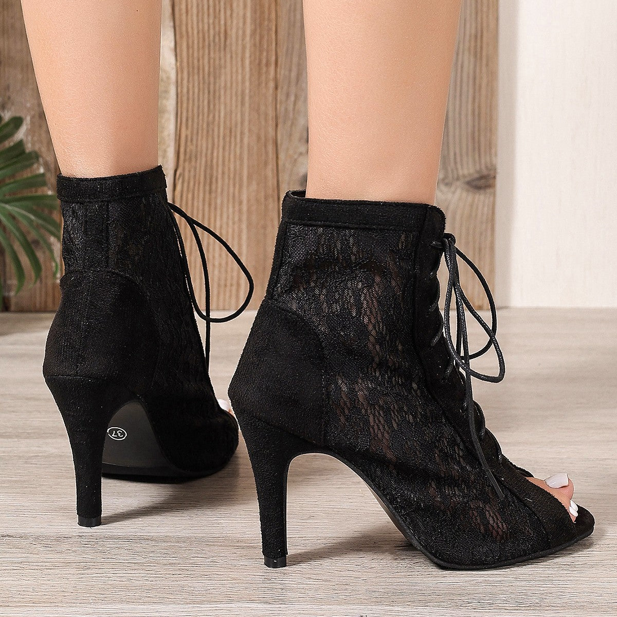 Sandals hollowed out shoes front strap with fish mouth ultra-high slim heel high-heeled cool boots - V.I.P Digital Presence