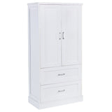 Tall Bathroom Storage Cabinet, Cabinet with Two Doors and Drawers, Adjustable Shelf, MDF Board, White - V.I.P Digital Presence