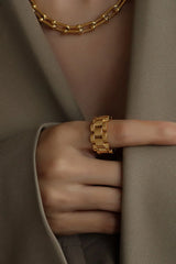 18K Gold-Plated Titanium Steel Ring - V.I.P Digital Presence