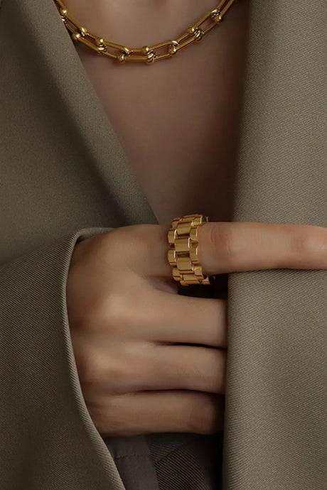 18K Gold-Plated Titanium Steel Ring - V.I.P Digital Presence
