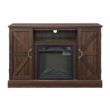 Farmhouse Classic Media TV Stand Antique Entertainment Console for TV up to 50" with 18" Electric Fireplace Insert