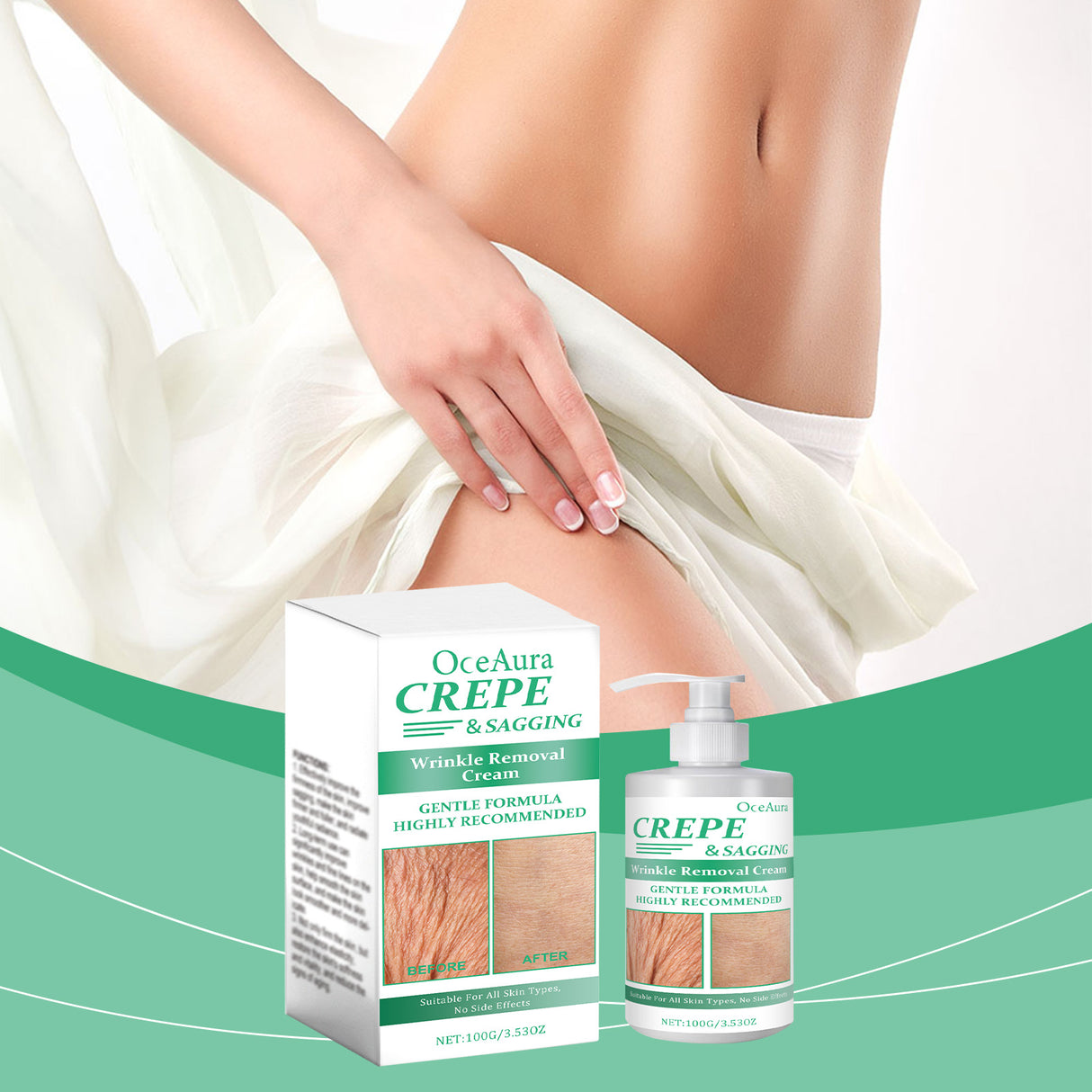 Crema reafirmante para el cuidado corporal, reafirmante para piel elástica, hidratante y nutritiva.