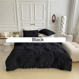Bedding, Amazon duvet cover, pillowcase, solid color, 3D 3D 3D distressed button flower 3-piece set, no bed sheets - V.I.P Digital Presence