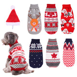 Christmas reindeer maple leaves snowflakes holiday pet clothes high necked knitted sweaters dog and cat clothing jackets - V.I.P Digital Presence