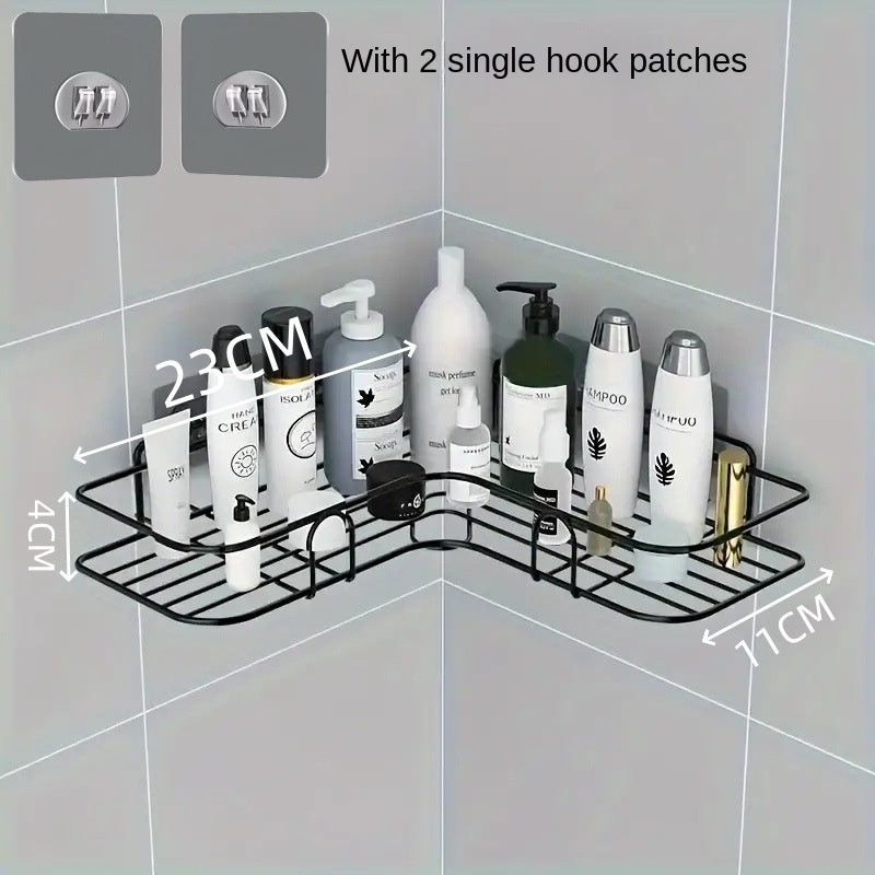 Bathroom Storage Rack Toilet Washroom Wall-Mounted Hole-Free Multi-Functional Iron Mesh Long Strip Organizer - V.I.P Digital Presence