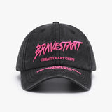 Gorra de béisbol sencilla y moderna para exteriores, versátil, con ala curva y bordado de letras para hombre y mujer, con lengüeta plana y cara lavada.